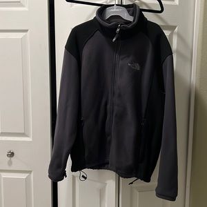 Mens Gray/Black The North Face Zip-Up Fleece Jacket (Like New - Size M)